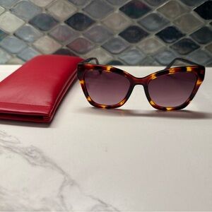 Talbots Tortoise Shell Sunglasses with Red Case